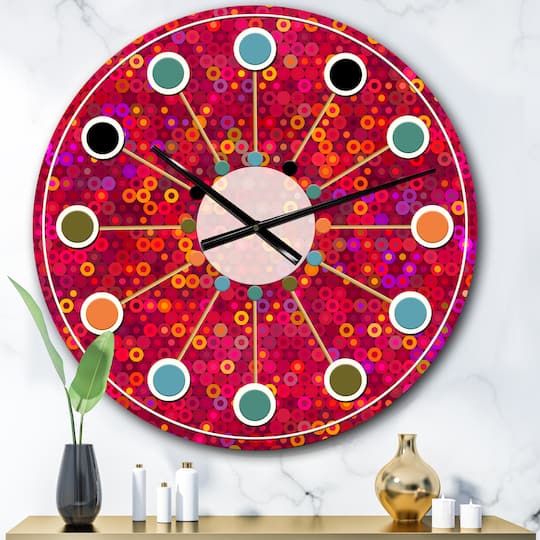 Designart 'Circular Retro Design Iii Mid-Century Modern Wall Clock